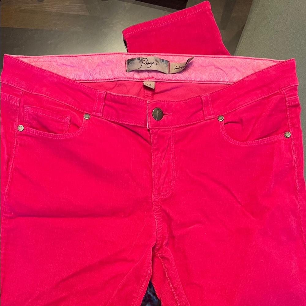 Paige Jeans Verdugo Leggings Skinny Pink Velvet Women's Pink Pants